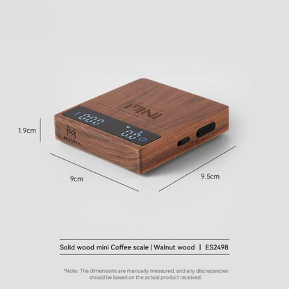 Mini Walnut Coffee Scale 0.1g Precision Timer 2kg