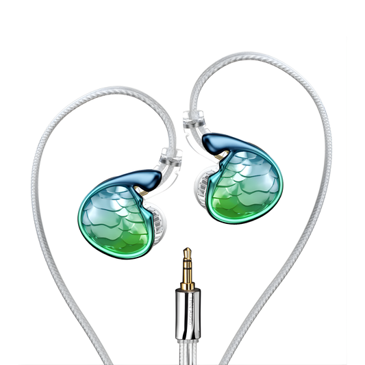 Hybrid Driver Earphones HiFi IEM 3.5mm Wired Green