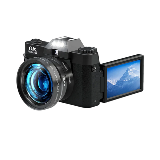 6K Compact Digital Camera with 64GB and Dual Lens