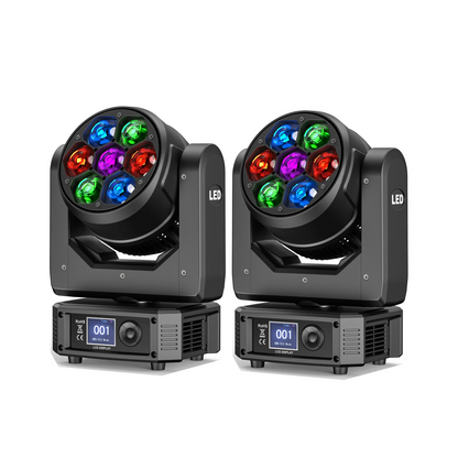 RGBW LED Moving Head Wash Beam Lights 2 Pack