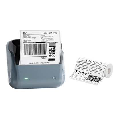 Wireless Thermal Label Printer with 100x100mm Labels 3 Rolls