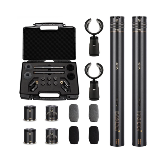 Brass Pencil Microphone Kit 2 Mic 6 Capsules Studio Use