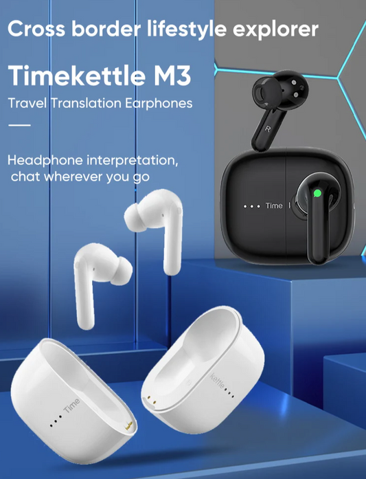 Portable Offline Language Translator Earbuds for Travel and Business