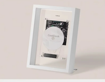 White Bluetooth CD Player Music Frame with Wall Mount Display