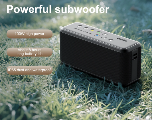 Rechargeable 100W Bluetooth Speaker with USB TF and AUX