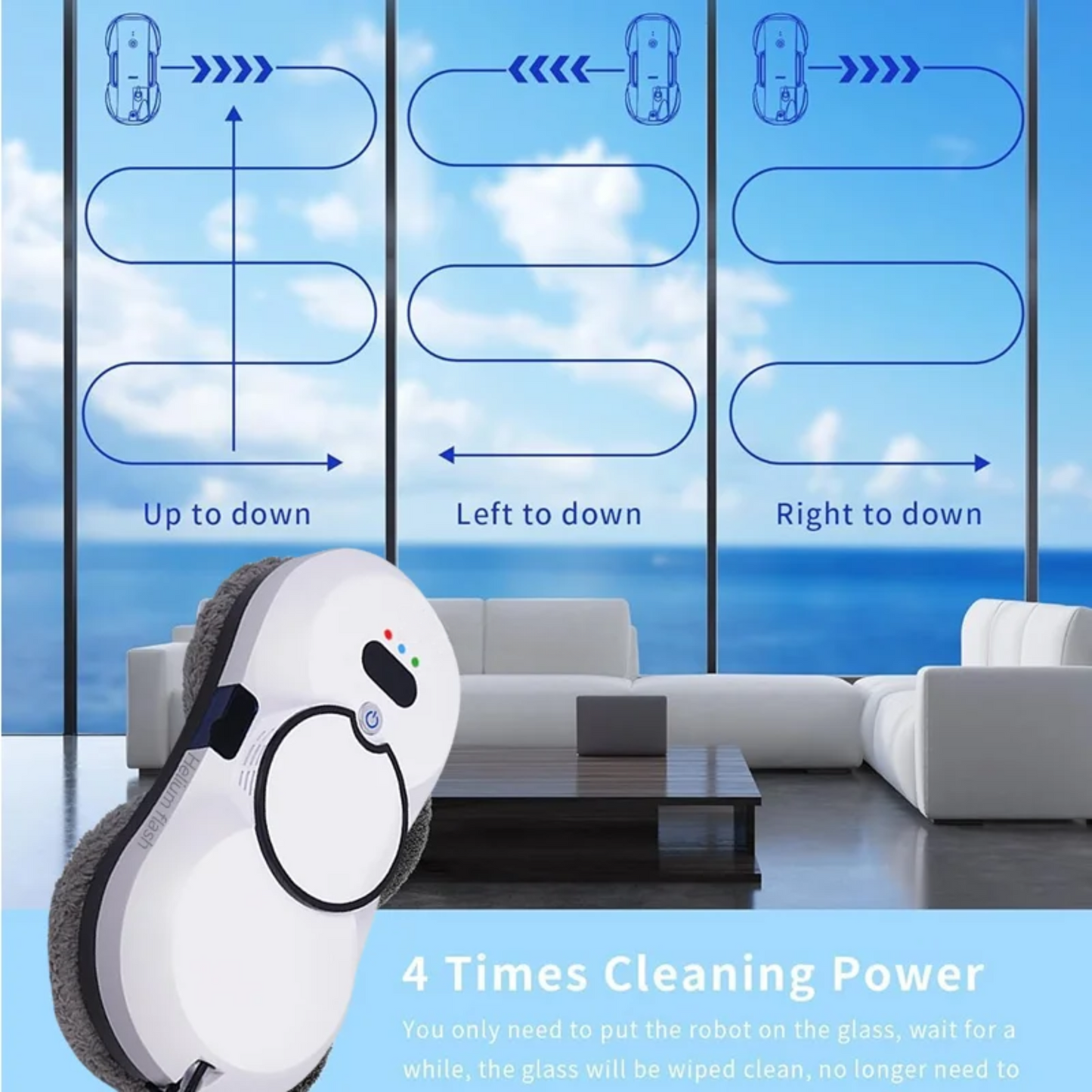 Smart Robot Window Cleaner with Automatic Vacuum Suction