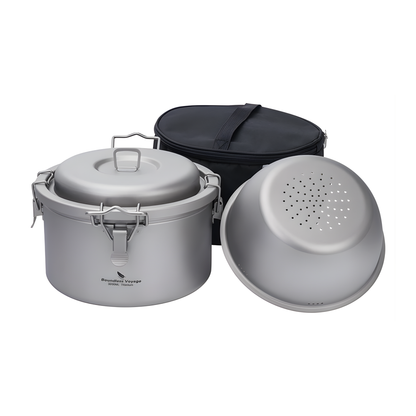 3.2L Multifunctional Porous Titanium Cooker for Outdoor Adventures