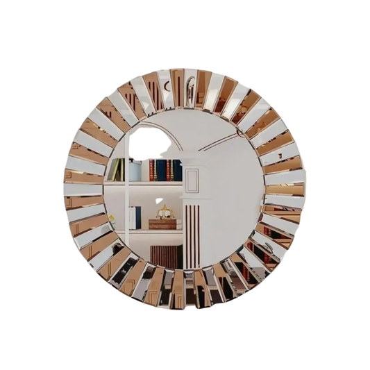 60cm Round Starburst Decorative Wall Mirror Gold Accent