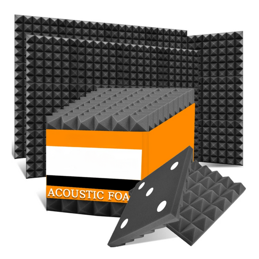 24 Pcs Black Studio Acoustic Foam with Tapes 5cm Thick