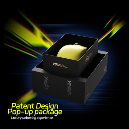 Black Ergonomic Wireless Gaming Mouse with 8K Sensor