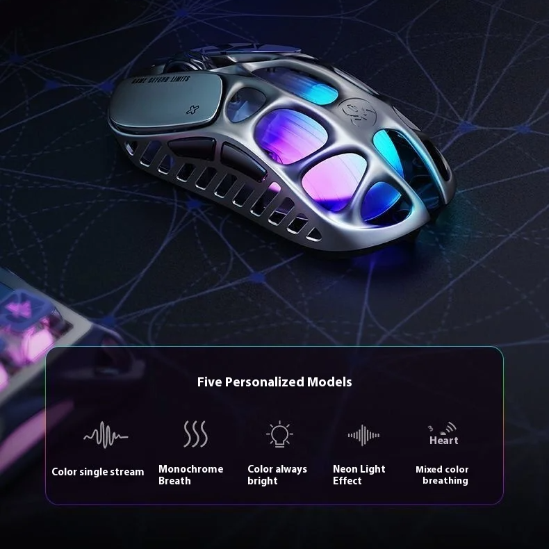 Wireless Gaming Mouse with RGB Lighting and Tri Mode Control