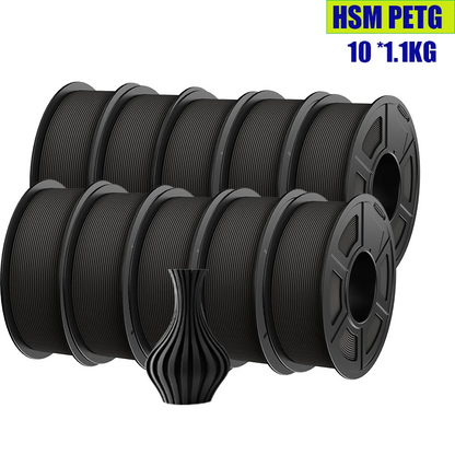 PETG 10 Rolls for 3D Printing Smooth Matte Black