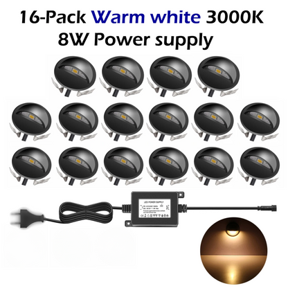 16 Pack Warm White LED Lights for Garden Fence and Stairs