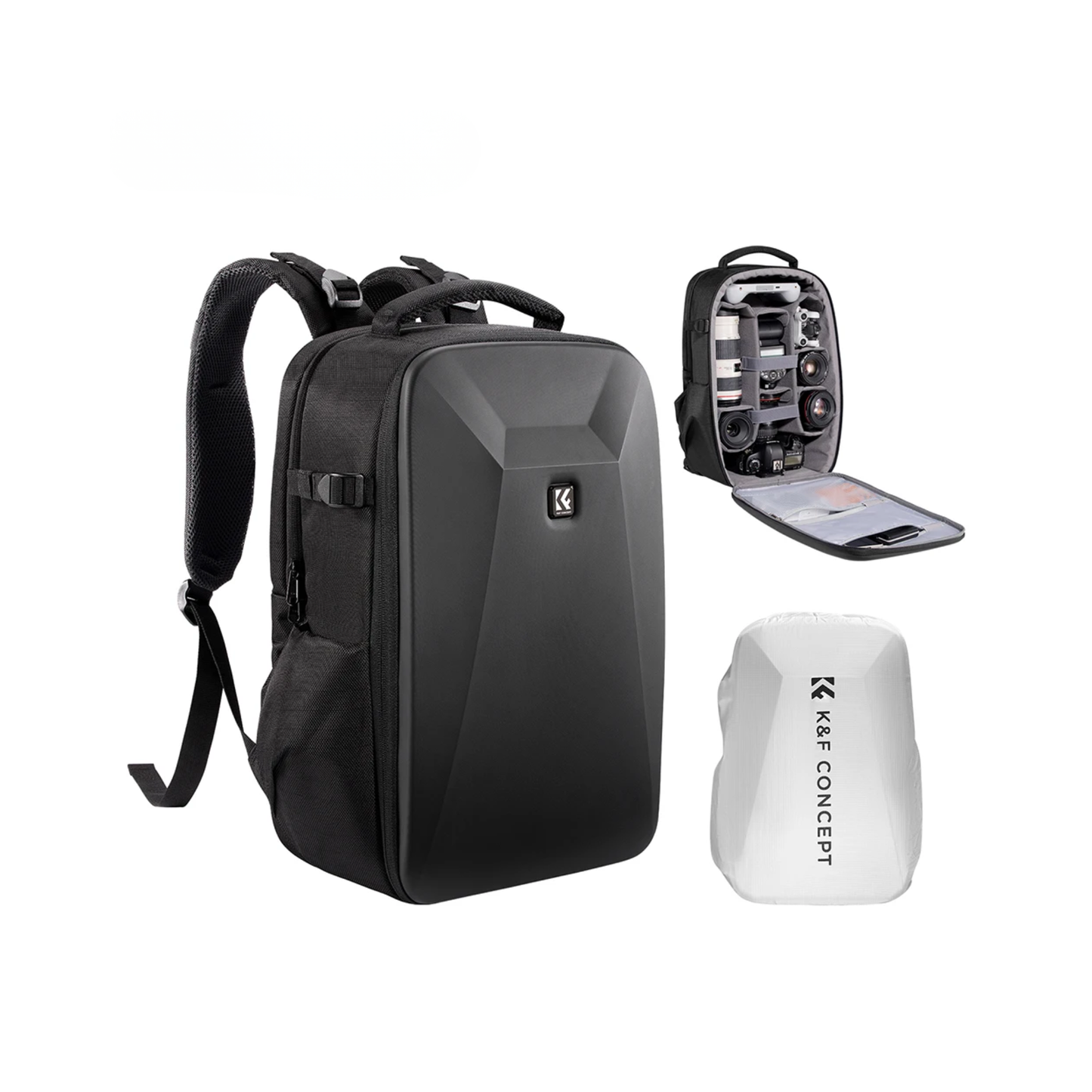 Waterproof 22L Camera Backpack Black – Large Travel Photography Bag