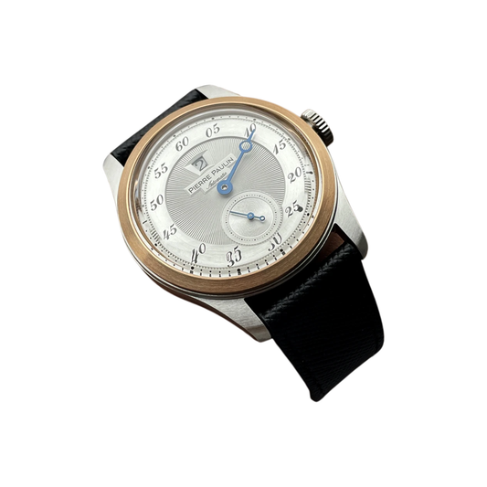 Men’s Vintage Jump Hour Automatic Watch Salmon Dial White