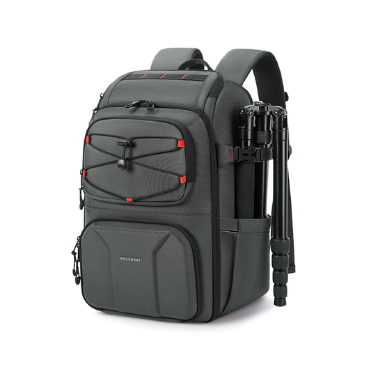 Dark Grey Camera Backpack with Laptop Slot and Tripod Holder