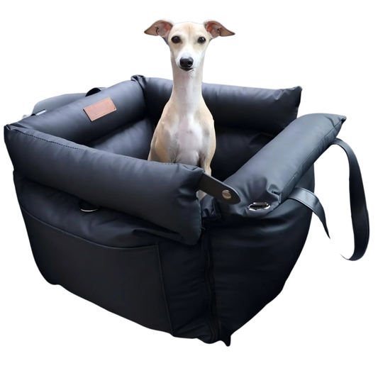 Waterproof Faux Leather Dog Car Seat Booster Grey