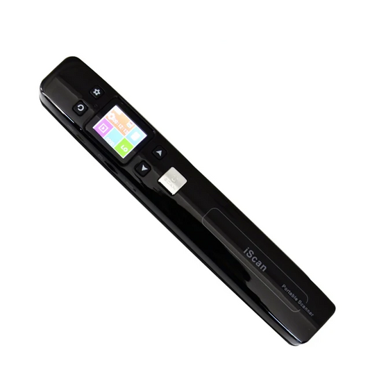 Black Handheld Document Scanner with LCD