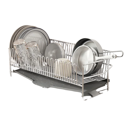 1 Layer Dish Drying Rack with Drainboard & Utensil Holder