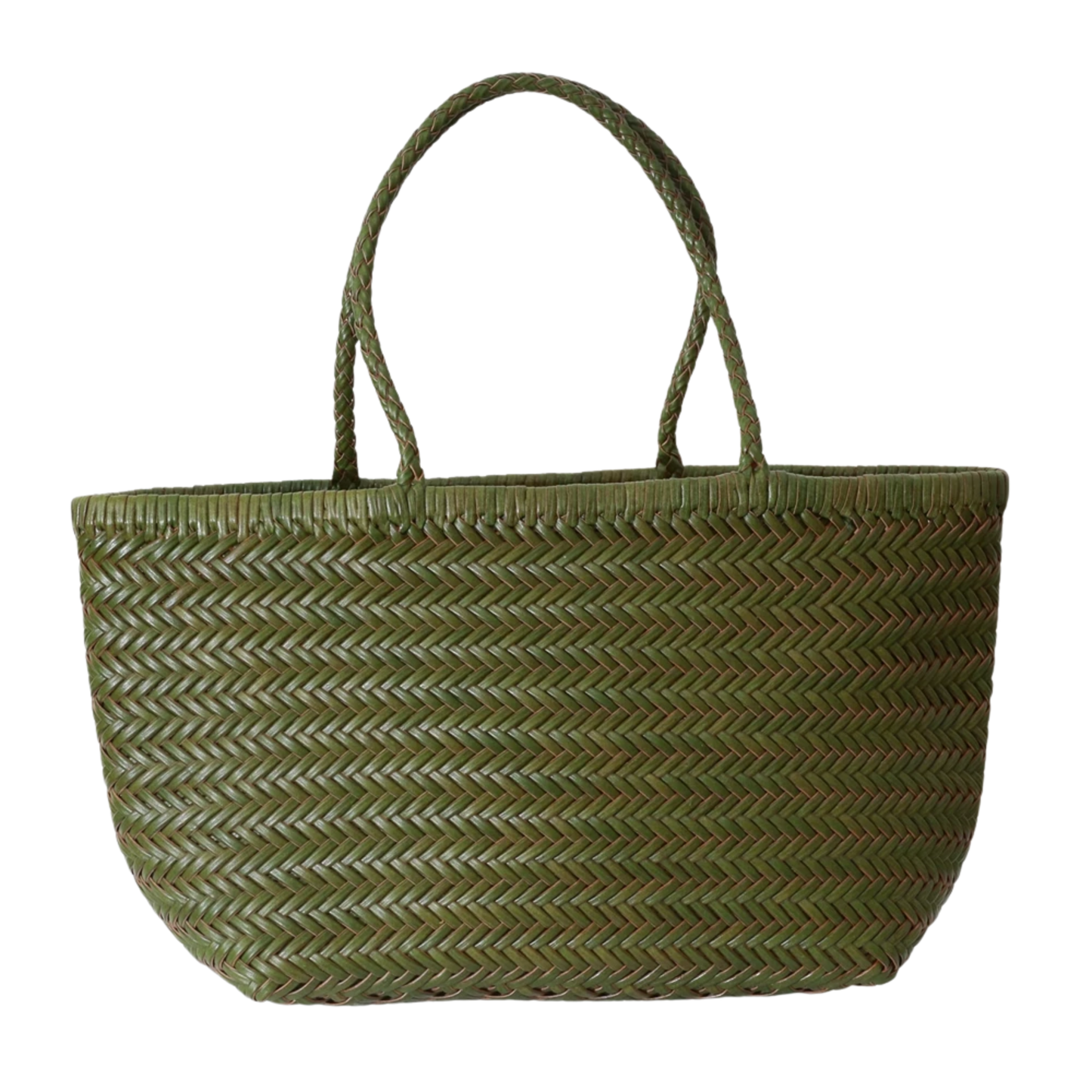 40 cm Green Cowhide Shoulder Bag for Women