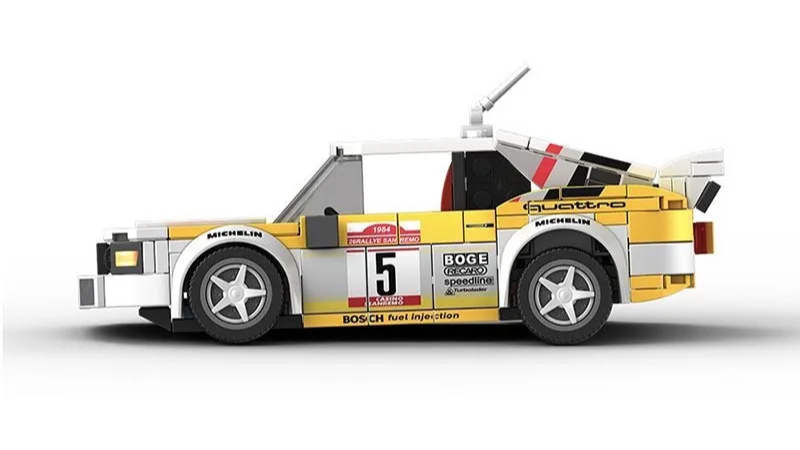 Sports Quattro Car with Team Truck Building Bricks Set