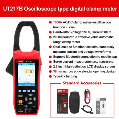 1000A Bluetooth Digital Clamp Meter with Oscilloscope