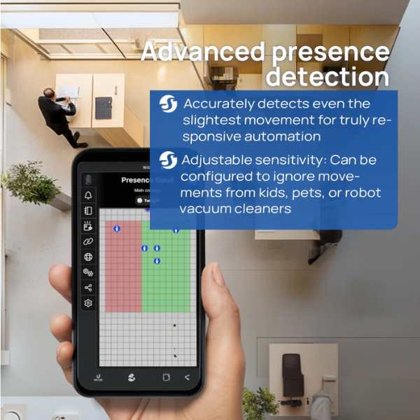 Smart Human Presence Sensor Zigbee Matter Black