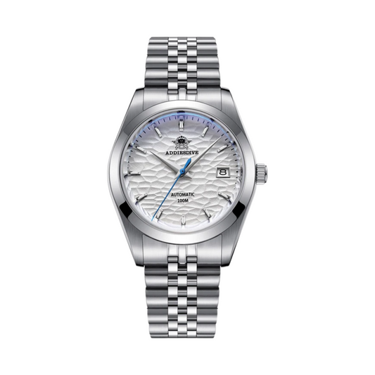 Automatic Mechanical Luxury Watch White Dial Waterproof