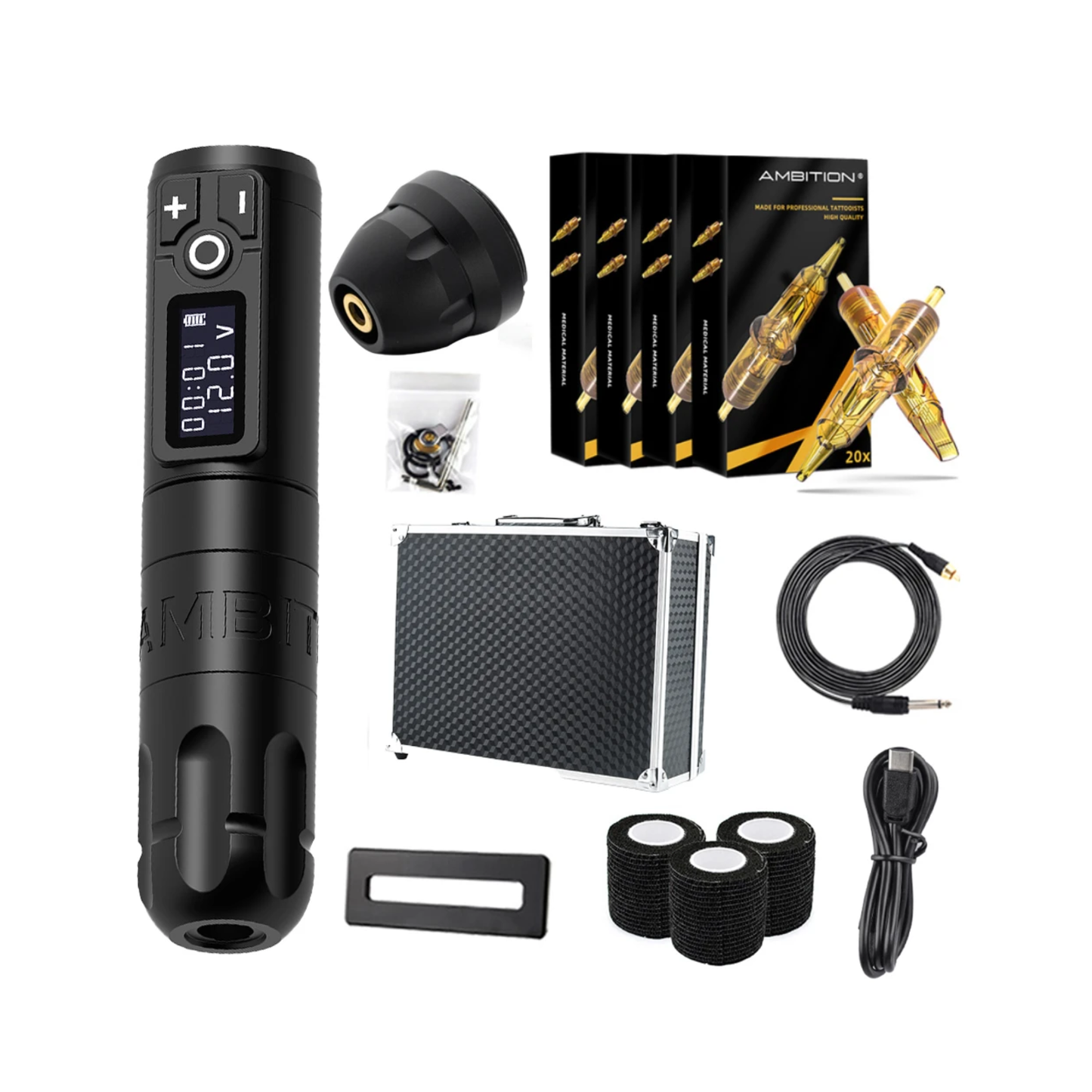Wireless Tattoo Machine Kit with Long-Lasting 2400mAh Battery