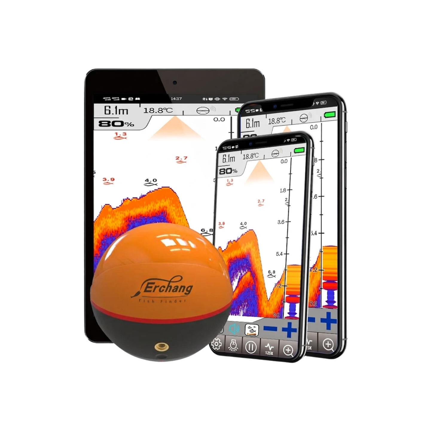Smart Fishing Sonar 100M Depth WiFi App Control
