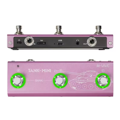 Mini Bass Effects Processor with Rechargeable Battery and Presets