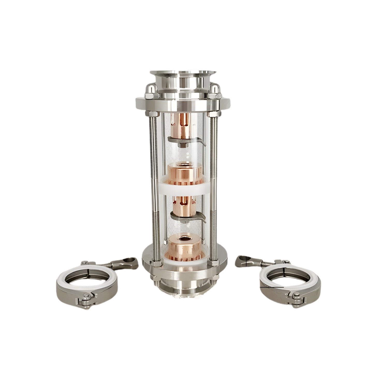 3-Tier 2 Inch Distillation Column Copper Bubble Plate Set