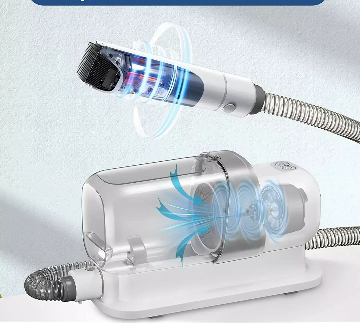 Cordless Pet Grooming Vacuum Kit with Large Hair Collector