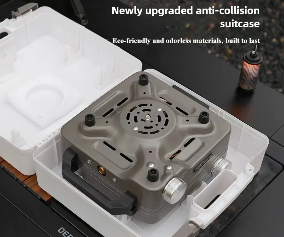 Portable Double Burner Camping Gas Stove 8800W Grey