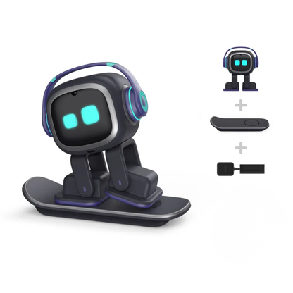 Desktop Electronic Black Robot with Dialogue Features