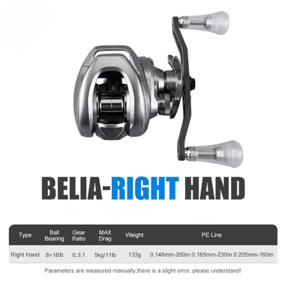 100MG Baitcasting Fishing Reel 5kg Drag 6.3:1 Gear Ratio
