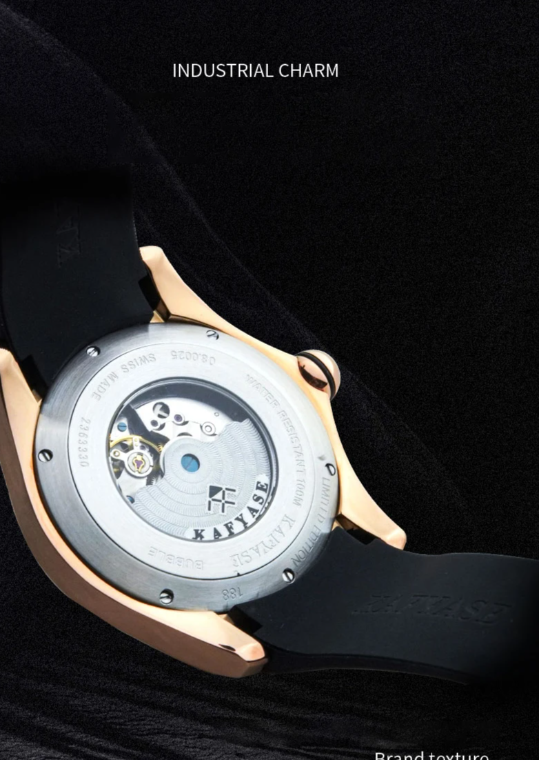 Silver Automatic 46mm Bubble Dial Men’s Mechanical Watch