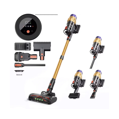 Gold Cordless Electric Broom with 40-Min Detachable Battery