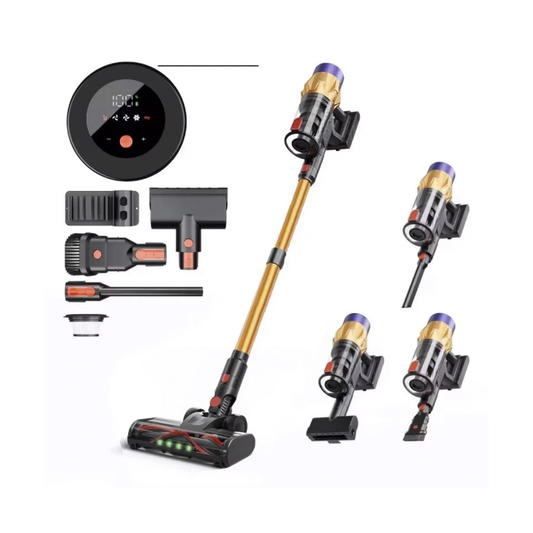 Gold Cordless Electric Broom with 40-Min Detachable Battery