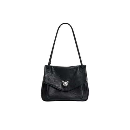 Trendy Black Woven Tote Bag Leather Shoulder Bag