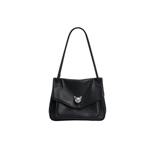 Trendy Black Woven Tote Bag Leather Shoulder Bag