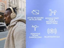 Bluetooth Headphones 40mm Driver Up to 76H Playback