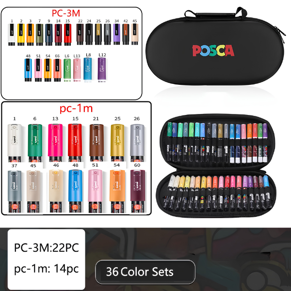 36-Piece Acrylic Paint Marker Set with Storage Bag