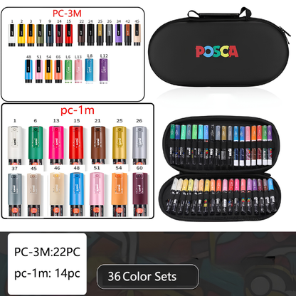 36-Piece Acrylic Paint Marker Set with Storage Bag