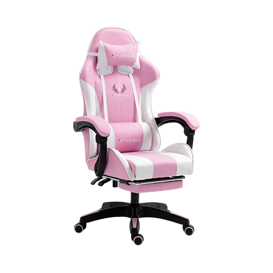 Pink Gaming Office Chair PU Leather Racing Executive Seat