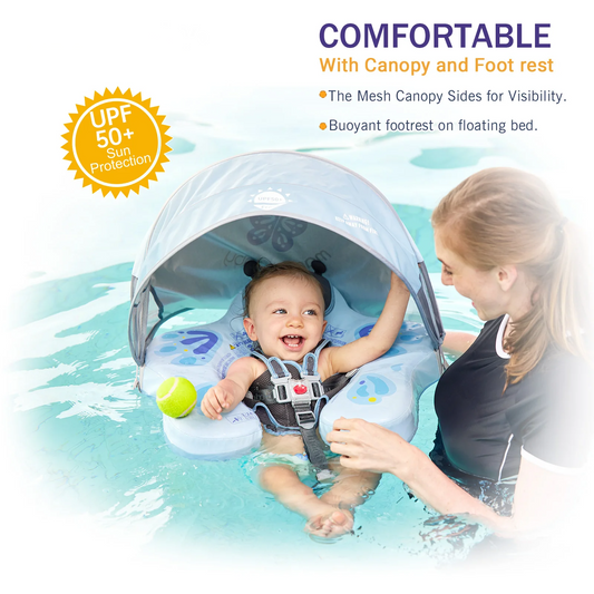 Infant Pool Trainer Float with Sunshade Yellow