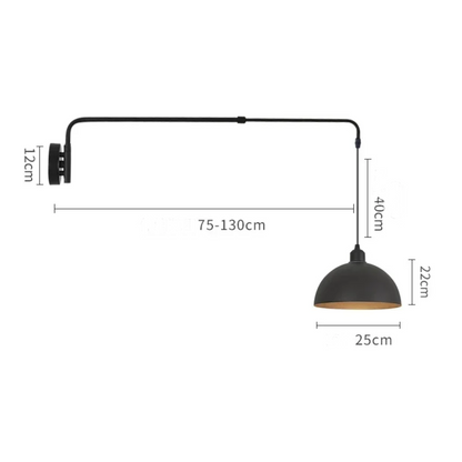 Telescopic LED Wall Lamp Large Adjustable Arm for Bedside Study