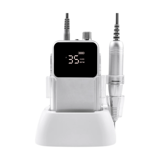 Rechargeable Silver Nail Drill 35000RPM Manicure and Pedicure