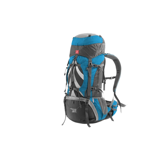 70L Waterproof Hiking Backpack with Rain Cover Blue