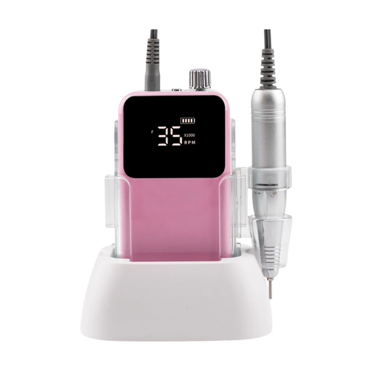 Professional Pink Electric Nail File 35000RPM Desktop Pedicure Tool